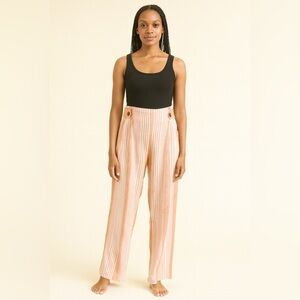 New York & Company Orange Striped Linen Blend Pants.  Size-Large